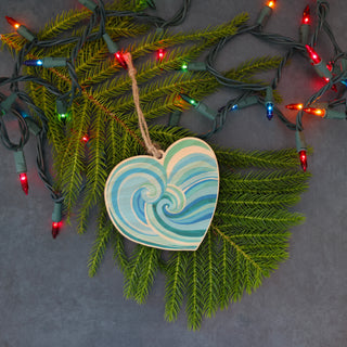 Ocean Wave Wood Ornament